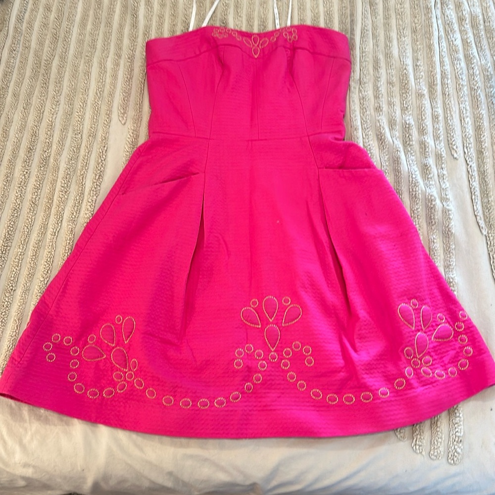 Lilly Pulitzer Strapless Pink Bernadette Dress Size 4